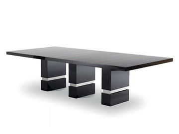 SOLUTION - Rectangular wooden table with metal details by Costantini Pietro - view 2